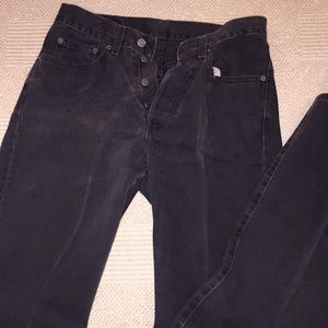 Black vintage Levi jeans made in Italy.
